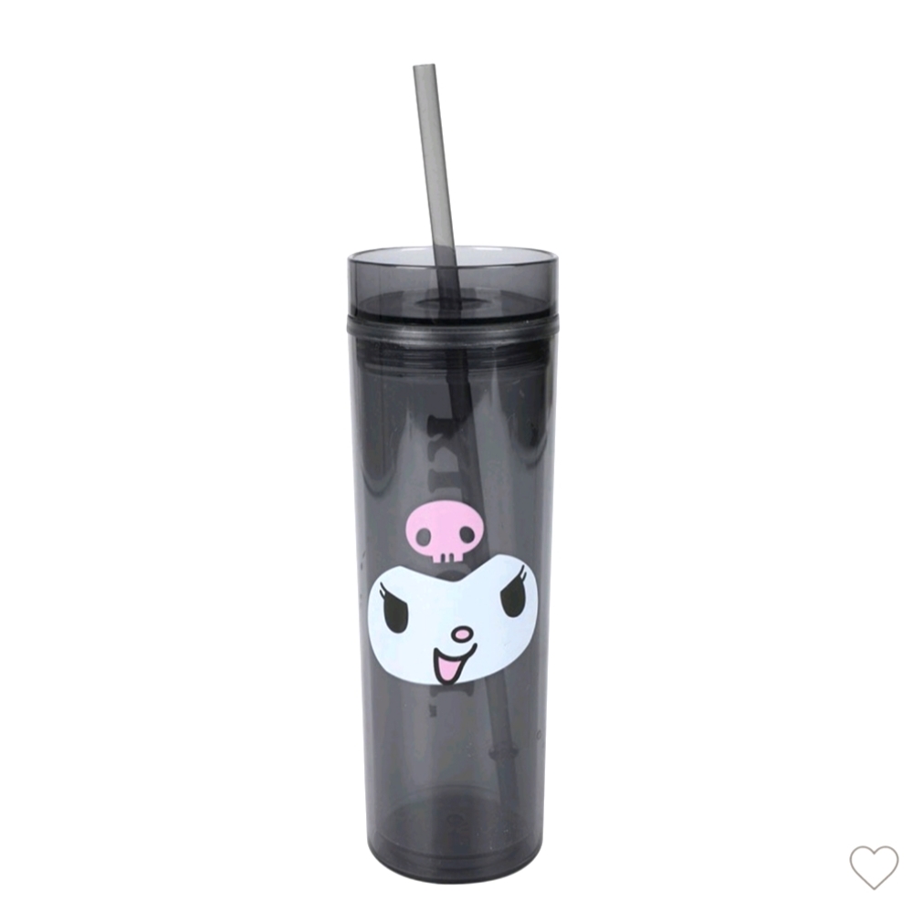 Kuromi 16oz Slim Acrylic Travel Cup with Straw